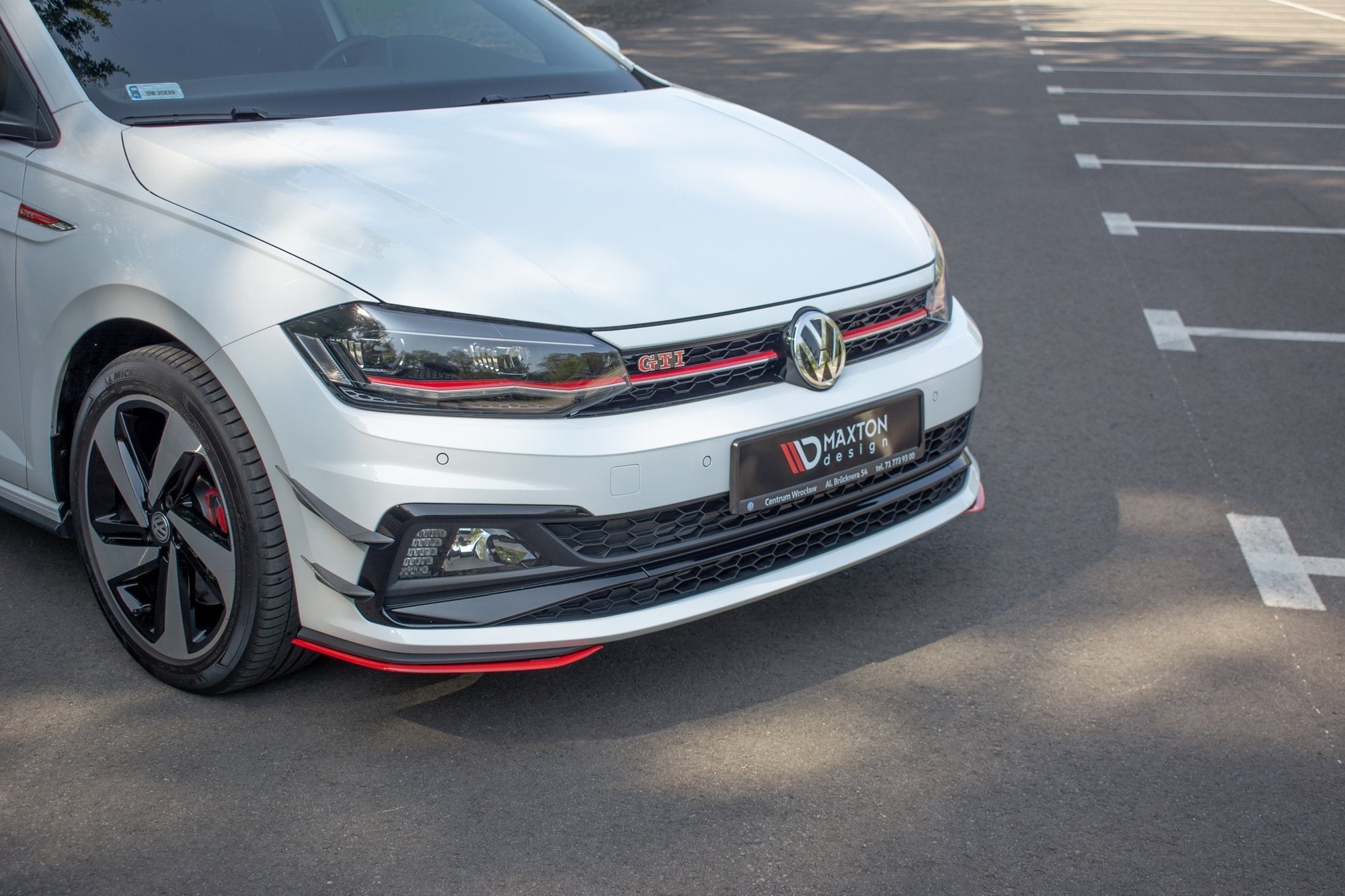 Prelungire splitter bara fata Volkswagen Polo Mk6 GTI 2017- v9 - Maxton Design
